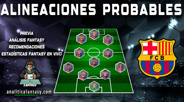 Noticia: Barcelona: Alineación actualizada de la Jornada 13 Imagen de la noticia: Barcelona: Alineación actualizada de la Jornada 13