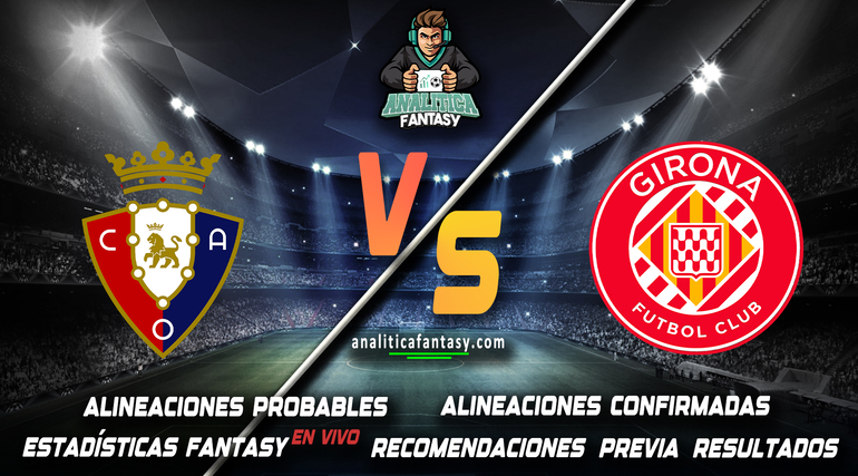 Portada de Osasuna vs Girona: Alineaciones actualizadas