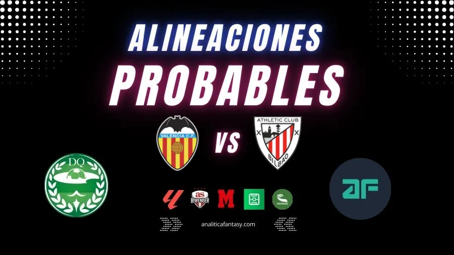 Portada de Valencia vs Athletic Club: Alineaciones actualizadas