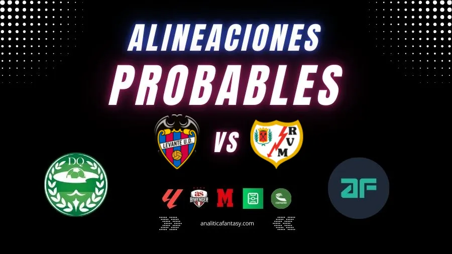 Portada de Levante vs Rayo Vallecano: Alineaciones actualizadas