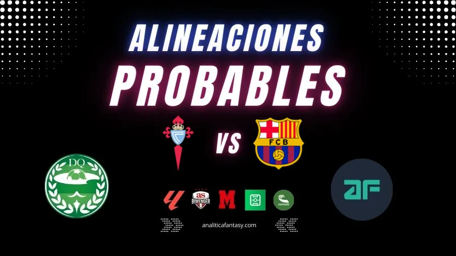 Portada de Celta Vigo vs Barcelona: Alineaciones actualizadas