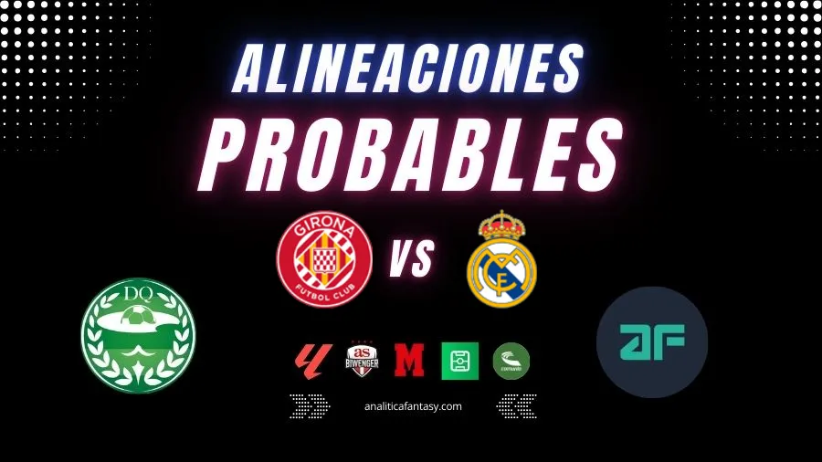 Portada de Girona vs Real Madrid: Alineaciones actualizadas