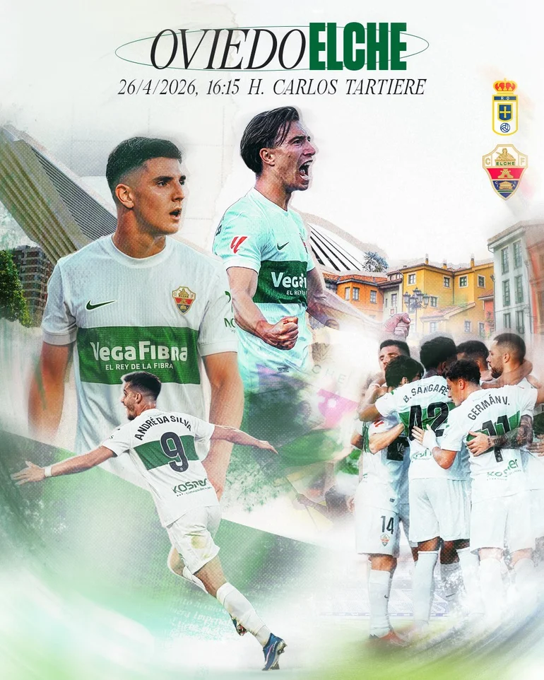 Alineación del Elche contra el Oviedo: Andre da Silva, Alvaro y Fort titulares - Jornada 32