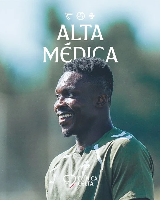 Aidoo recibe el alta médica del Celta antes del partido con el Oviedo
