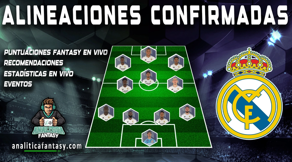 Portada de Oficial: Alineación del Real Madrid, Brahim y Valverde titulares - La Liga Fantasy