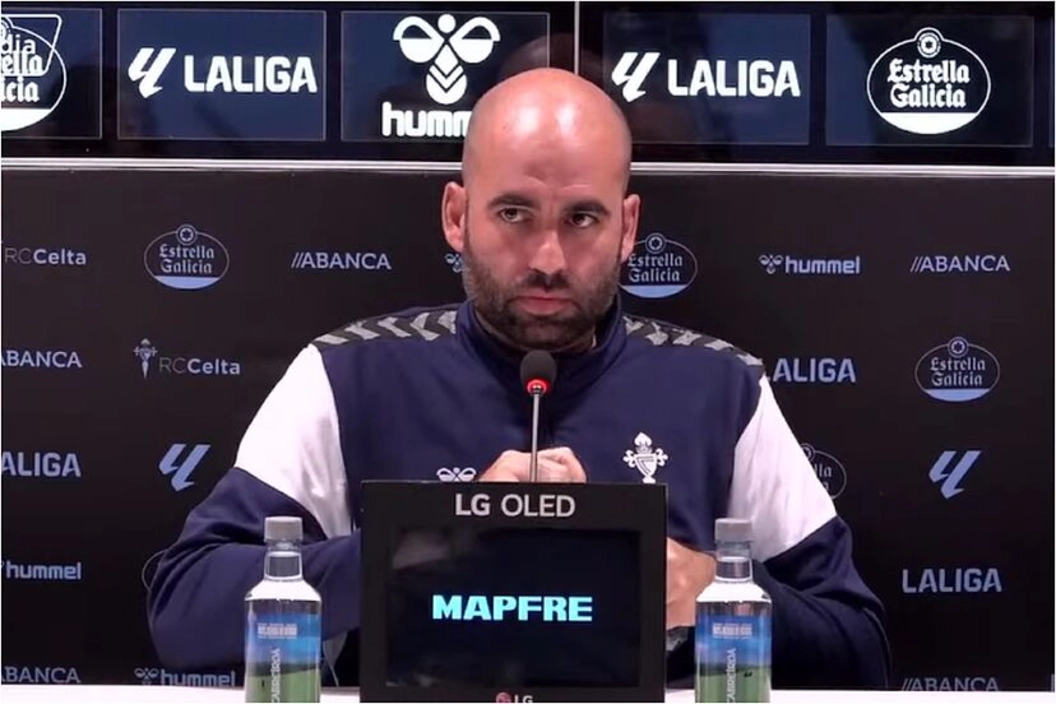 Portada de Giráldez en rueda de prensa ante el Girona