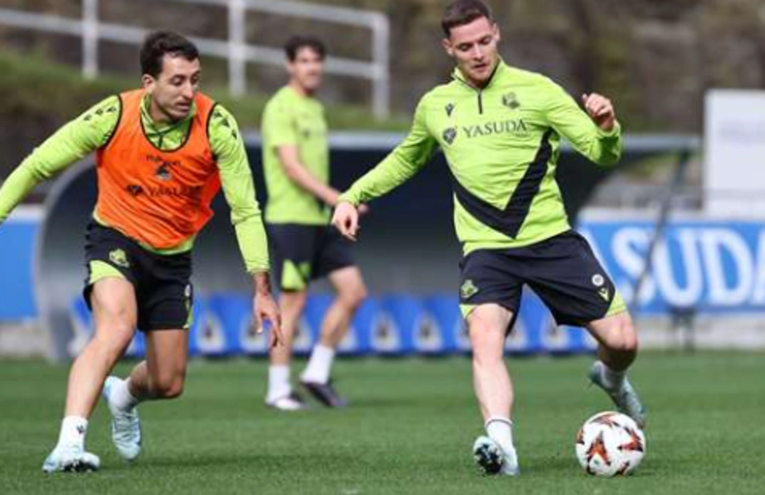 Entrenamiento de La Real Sociedad hoy rumbo a Europa