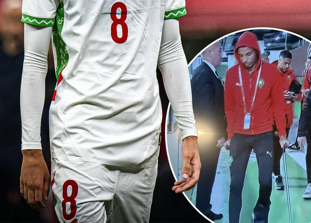 Ounahi aparece lesionado y con muletas en Copa África