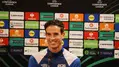 Íñigo Pérez en rueda de prensa tras victoria del Rayo sobre Estrasburgo, Conference League