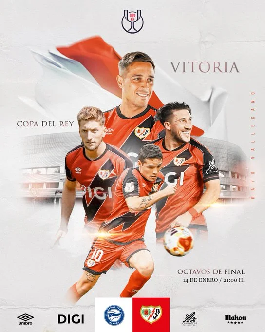 Portada de Oficial: Alineación del Rayo Vallecano contra el Alavés - Copa del Rey