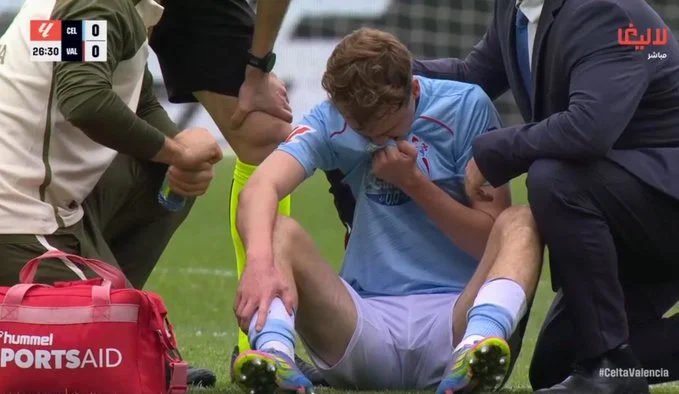 Williot Swedberg se marcha lesionado en el Celta - Valencia