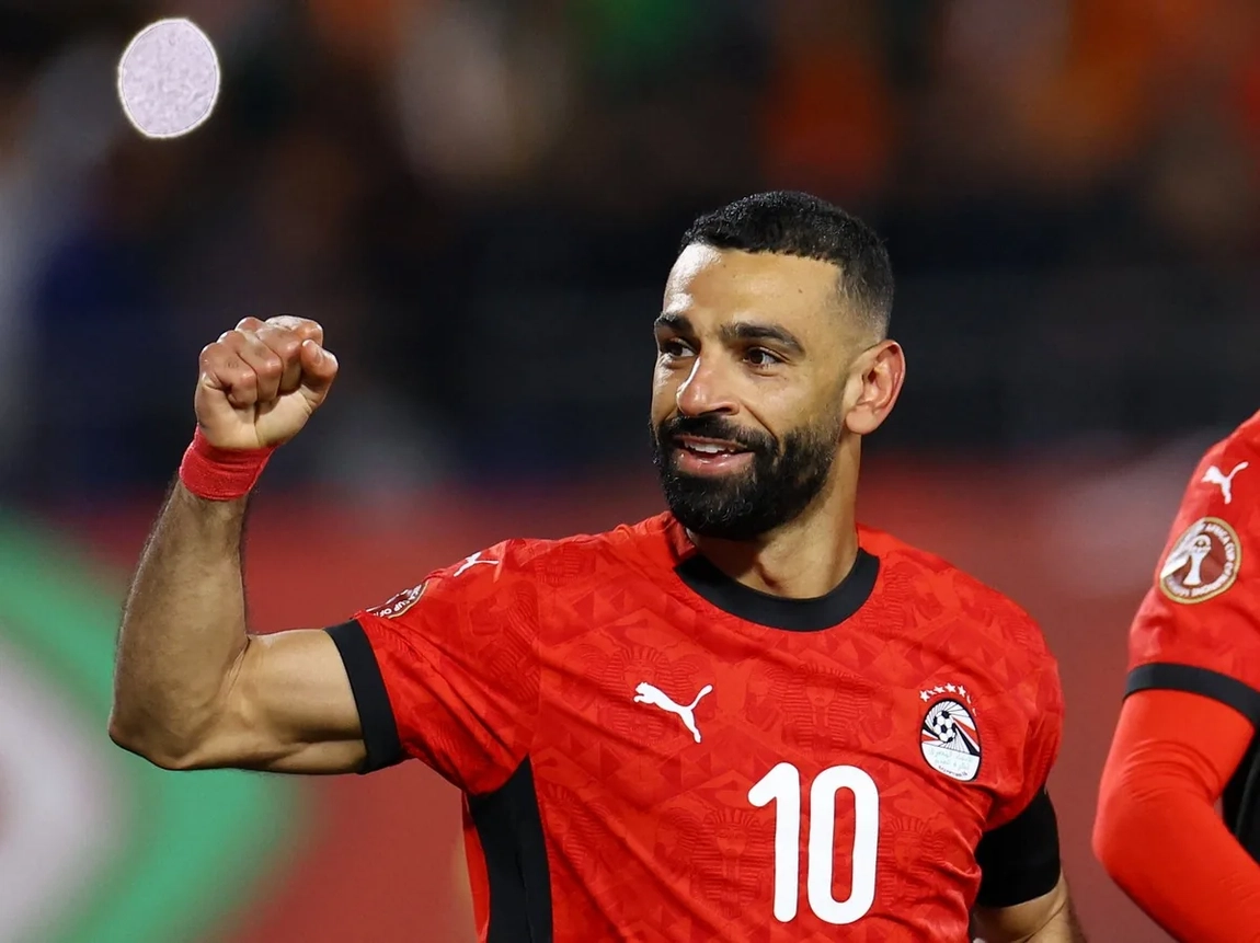 Mohamed Salah celebra un gol con Egipto, máximo referente de la convocatoria de Hossam Hassan para el Mundial 2026