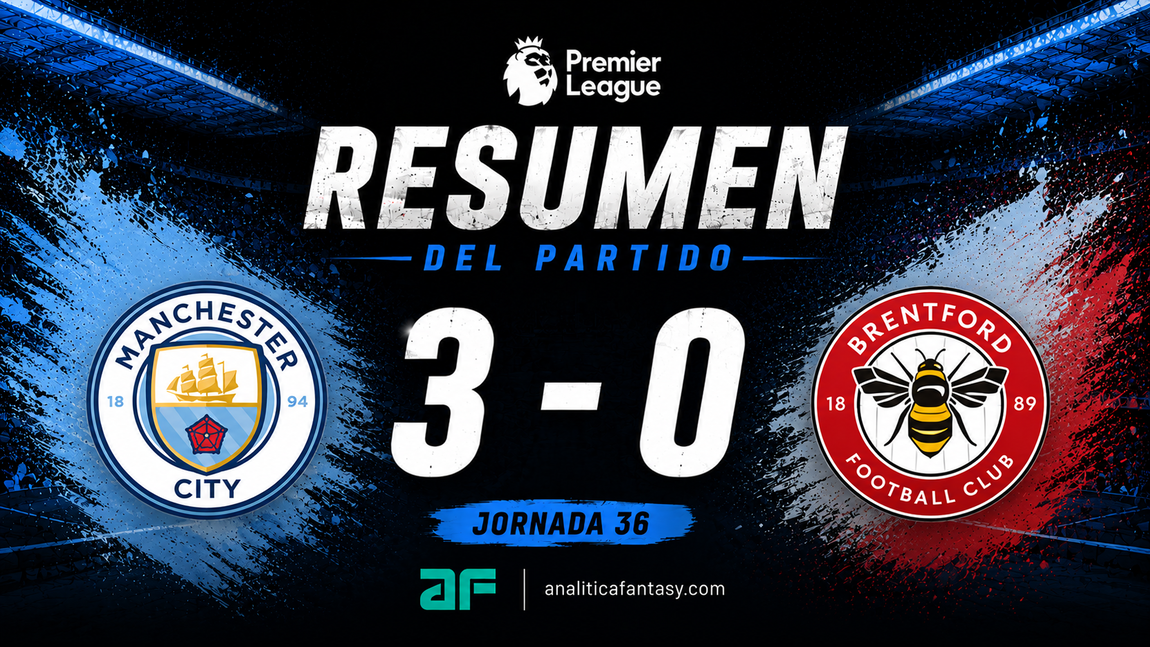 Manchester City 3-0 Brentford: crónica de la jornada 36 en la Premier League