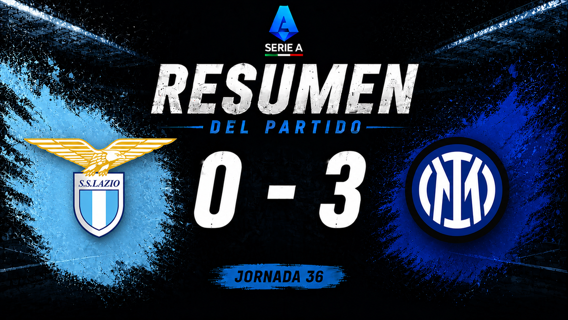 Portada de Lazio 0-3 Inter: crónica de la jornada 36 en la Serie A