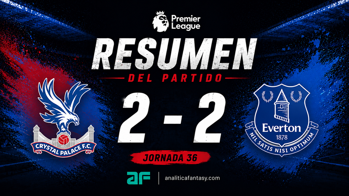 Crystal Palace 2-2 Everton: crónica de la jornada 36 en la Premier League